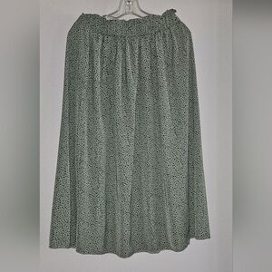 Women's Boho Elastic Waist Scarf Print Pleated Midi Skirt